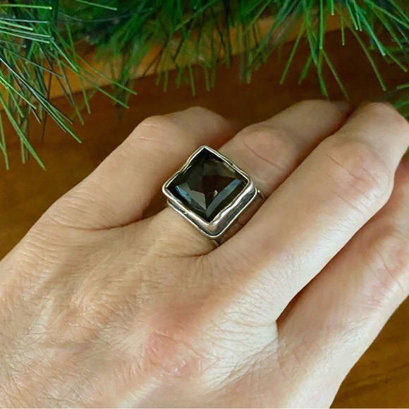 Silpada Smoky Quartz Dusk Sterling Silver Wide Band Ring Size 6.5 - Picture 2 of 10